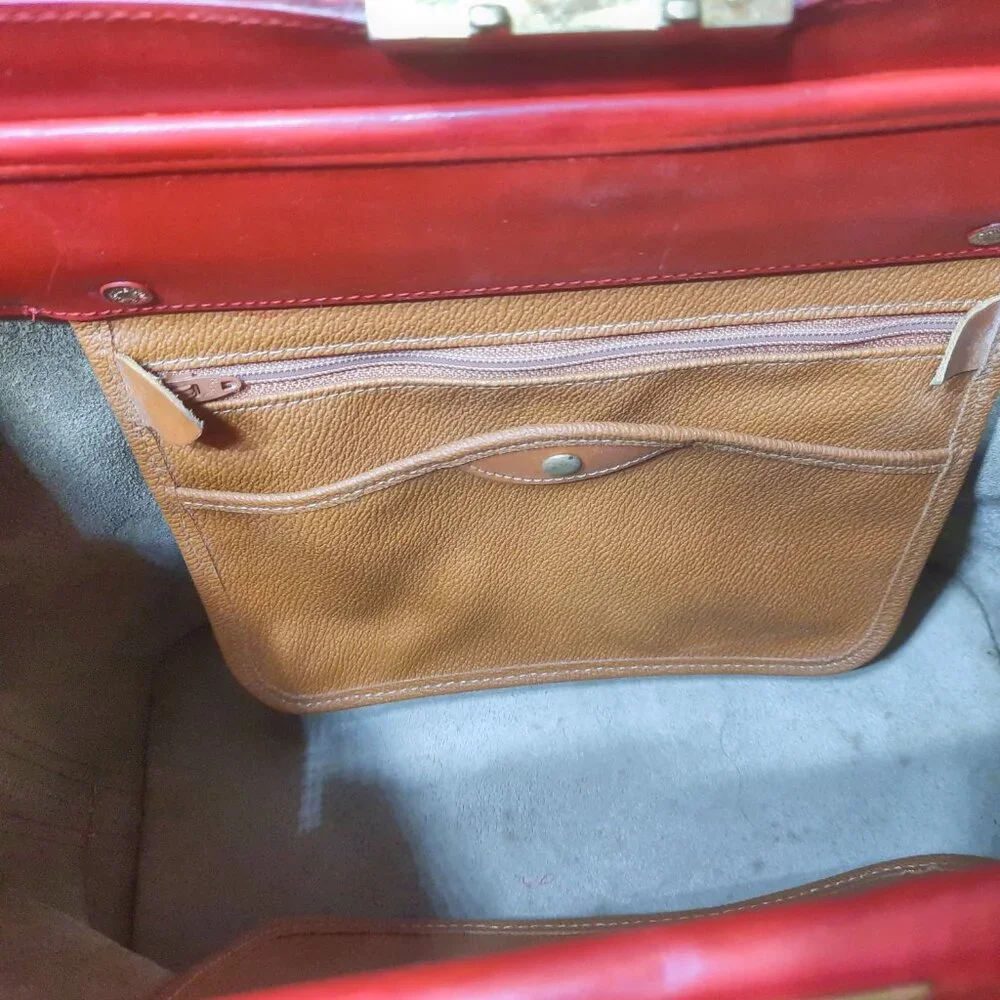 Dooney & Bourke Red Doctor Bag Hand Painted Vintage Doctor Bag - Picture 14 of 14